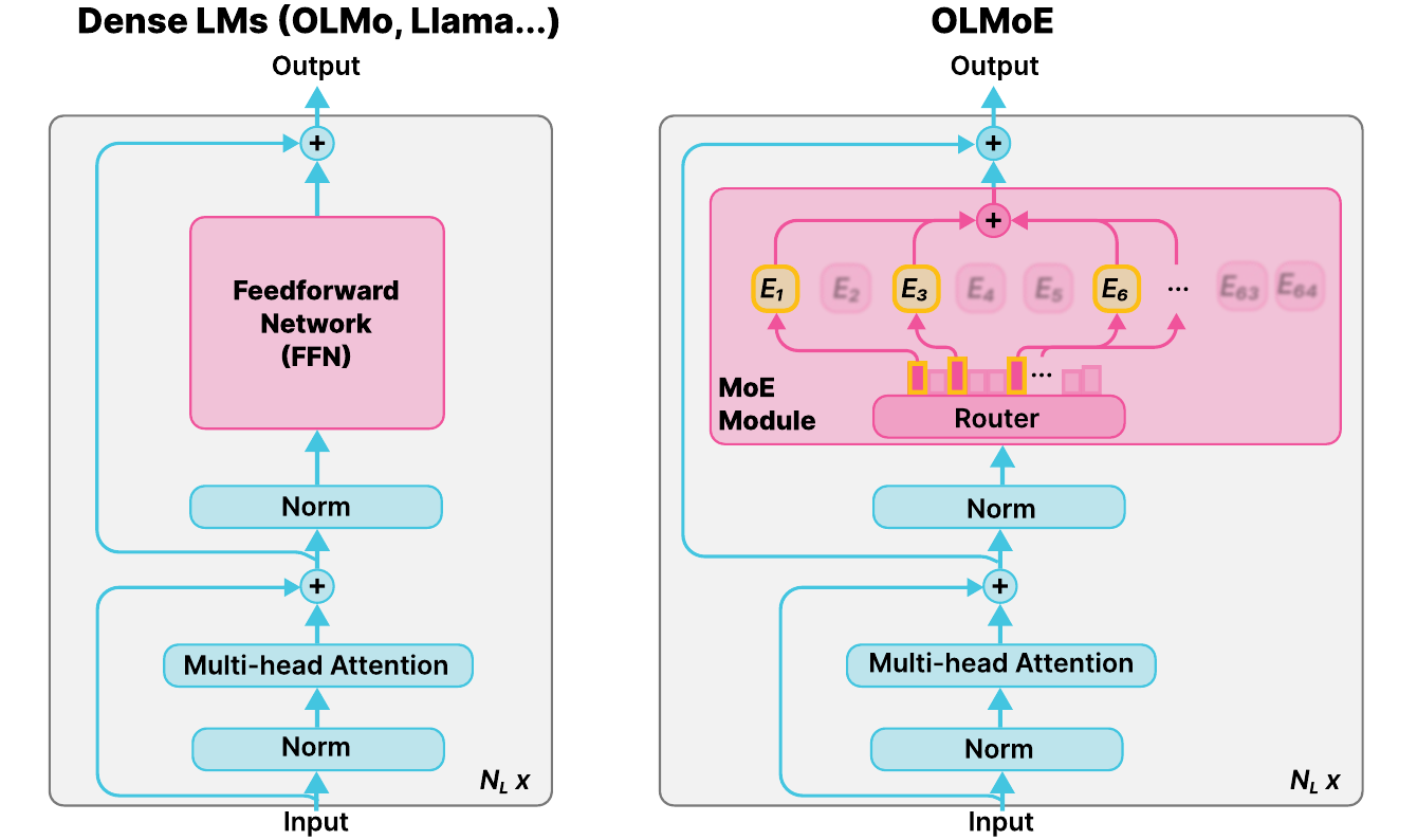 OLMoE architecture diagram